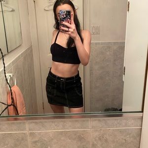 F21 Black Skirt with White Lining